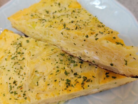 キャベツとカッテージチーズの卵焼き♪